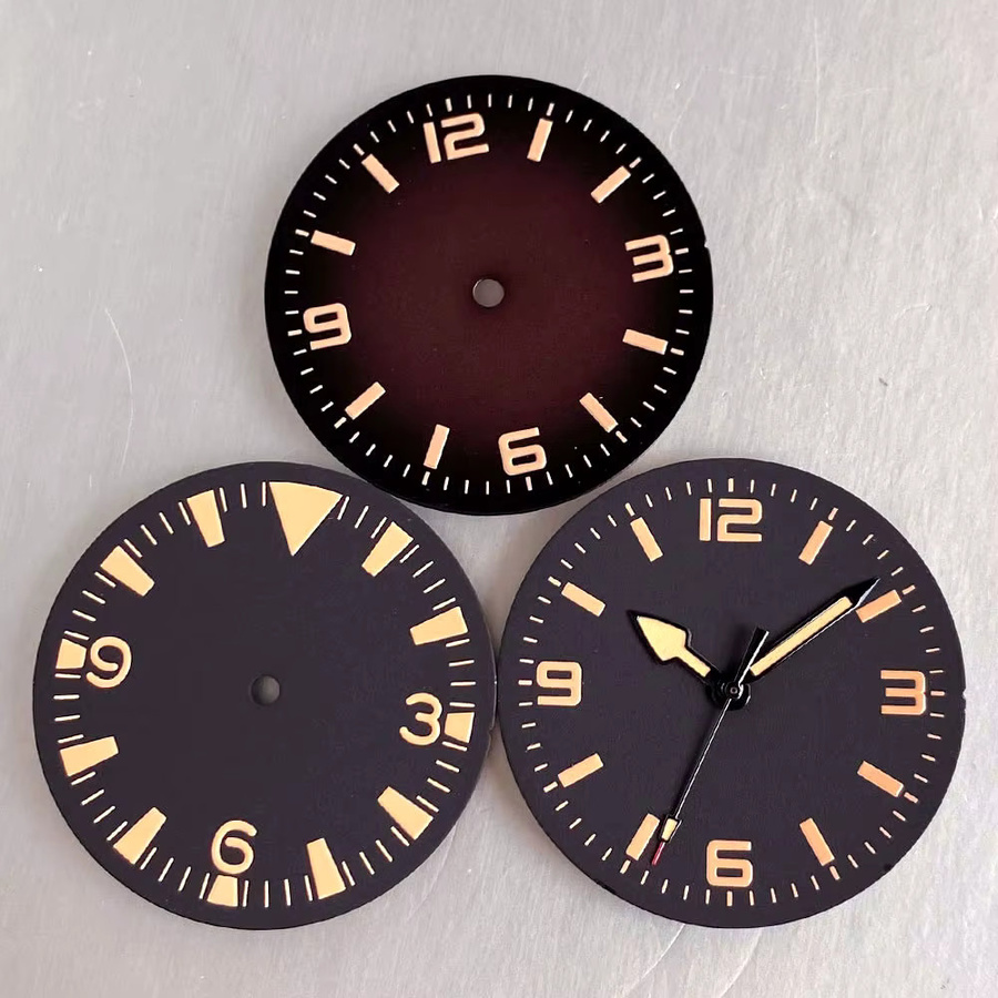 Tandorio Uhrenteile, Retro Schwarz-Kaffee, 31mm, Unisex - Bild 1