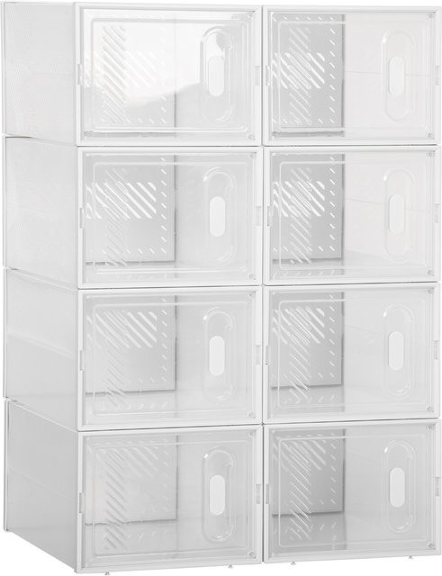 Aosom Schuhschrank aus Kunststoff mit 8 Fächern, transparentes DIY Steckregal für den Flur, B/T/H: 35 x 35 x 35 cm - Bild 1