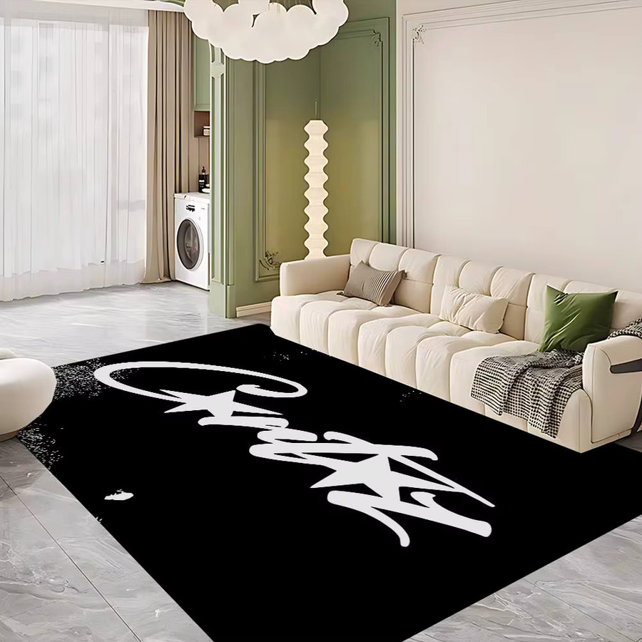 Potdemiel Teppich Devil's Island Englisch C-Corteiz Retro Design in Schwarz rutschfest für Wohnzimmer und Küche - Bild 2