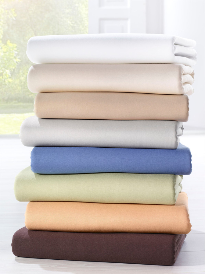 Biberna Betttuch aus Baumwolle in Flannelette, Braun/Mehrfarbig, B/T: 200 x 200 cm - Bild 1