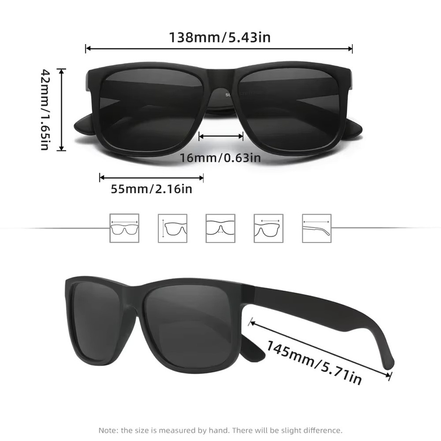 KINGDREAM Sonnenbrille, quadratisch, Vollrand, Kunststoff, schwarz, Unisex, polarisiert - Bild 2