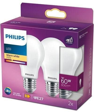 Philips LED Classic E27 Glühlampenform 7 W Warmweiß 2er Set H x Ø: 11 x 6 cm - Bild 2