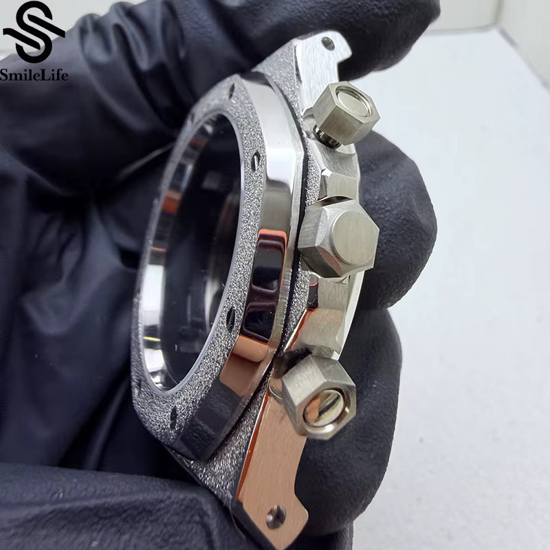 SmileLife Uhrengehäuse Edelstahl, silber, 41 mm, Saphirglas, Uhrenzubehör - Bild 2