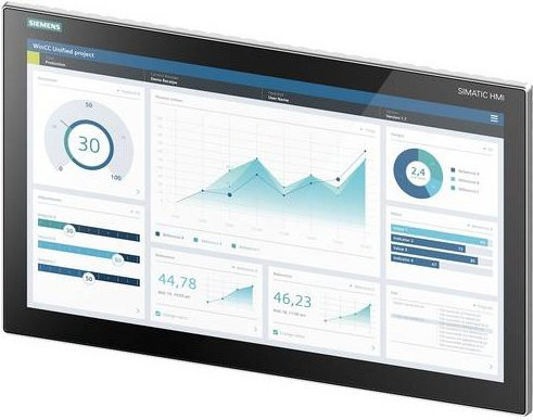 Siemens 6AV2128-3XB06-0AX1 SPS-Bedienpanel in Schwarz und Silber mit Ethernet/LAN - Bild 1