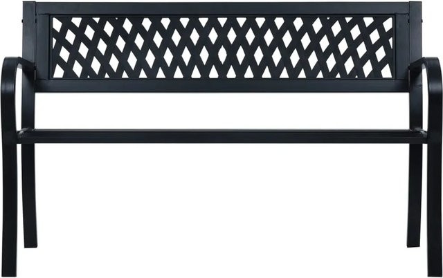 vidaXL Gartenbank aus Stahl und Kunststoff in Schwarz, Breite: 125 cm - Bild 1