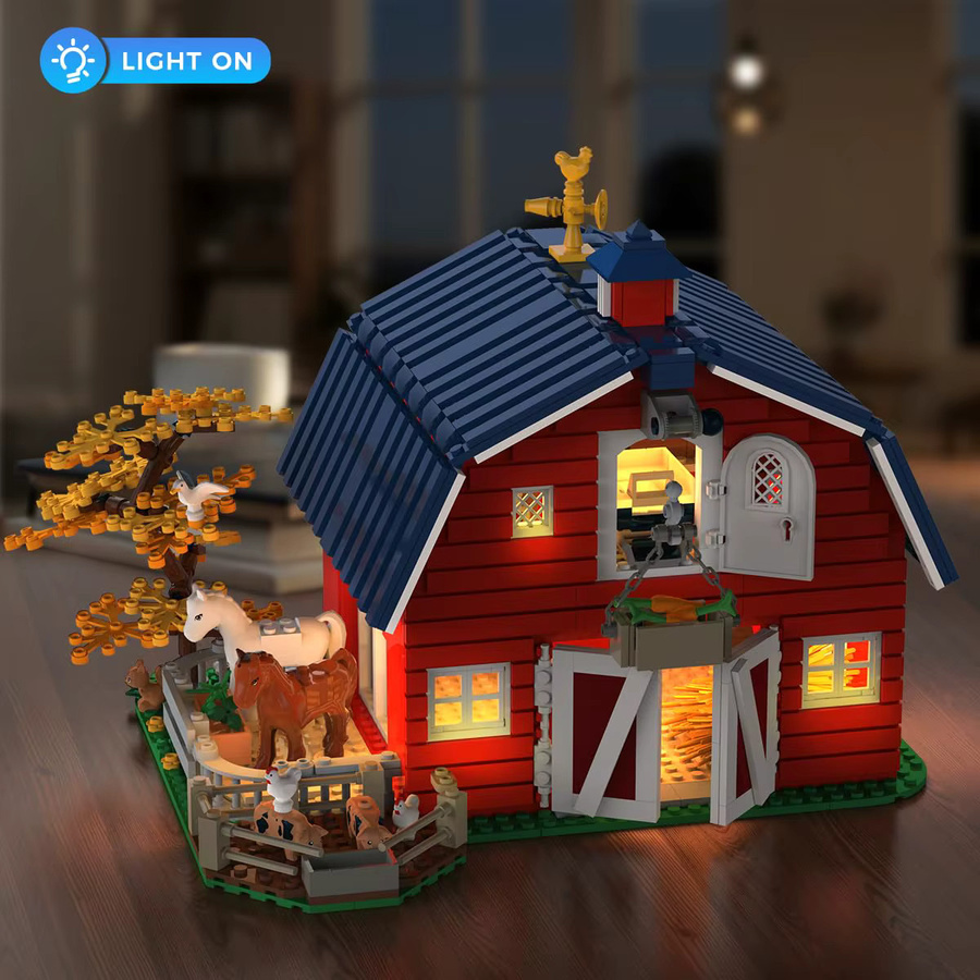 HOGOKIDS Bauernhof-Scheunen-Bauset mit Licht, Windmühle, Traktor und Tieren in Mehrfarbig für Kinder und Erwachsene ab 8 Jahren - Bild 4