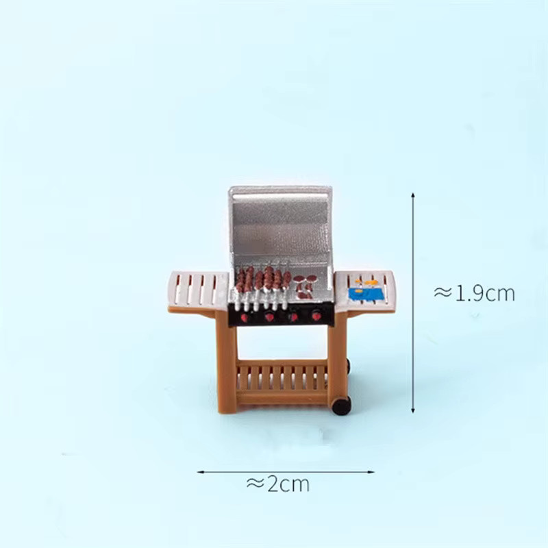 ART CROWN MODEL Miniatur Figuren Set im Maßstab 1:64 mit Outdoor Grill und Bier für deine DIY Szene und Sammlung, Mehrfarbig - Bild 3