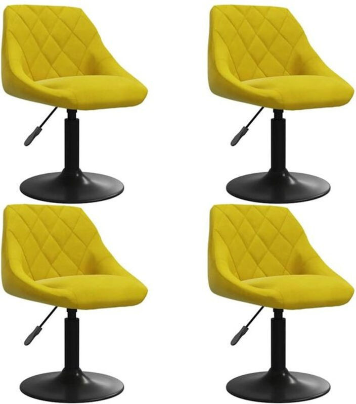 vidaxl Esszimmerstühle 4er Set modern drehbar in Gelb aus Samt - Bild 1
