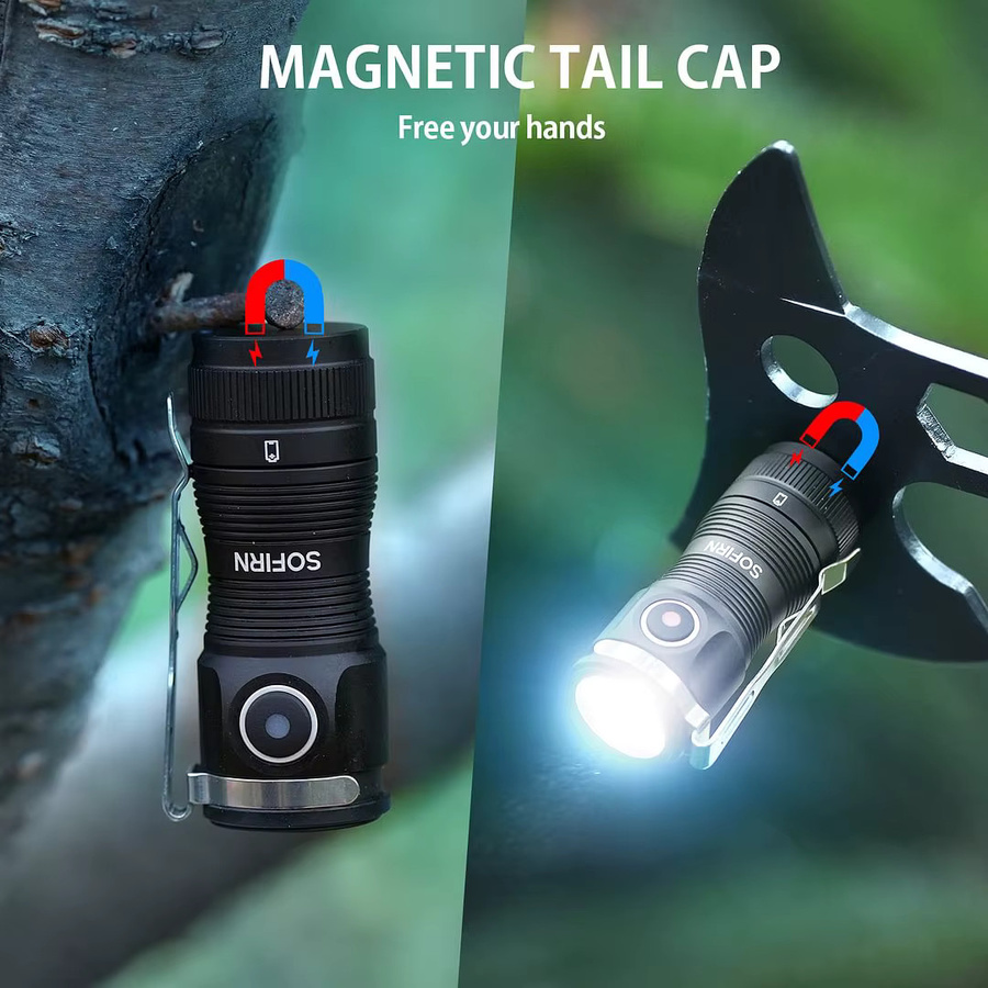 SOFIRN SC13A Mini EDC Taschenlampe Schwarz mit 519A LED und Anduril 2.0 für den Schlüsselanhänger - Bild 2