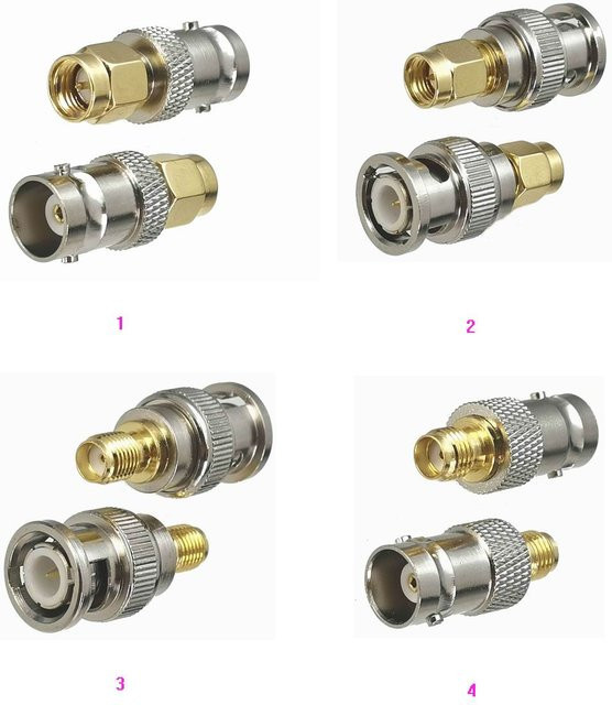 FJH SMA auf BNC RF Koaxial-Konverter Steckverbinder-Adapter Gerade, Silber - Bild 1