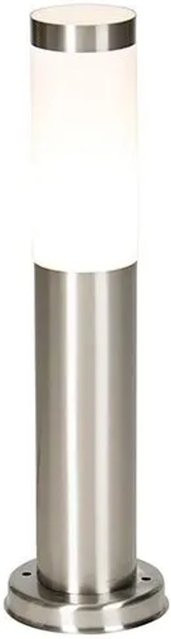 QAZQA Moderne Außenlaterne Rox aus Edelstahl in Silber, IP44 Gartenleuchte mit E27 Fassung, Höhe: 45 cm - Bild 1