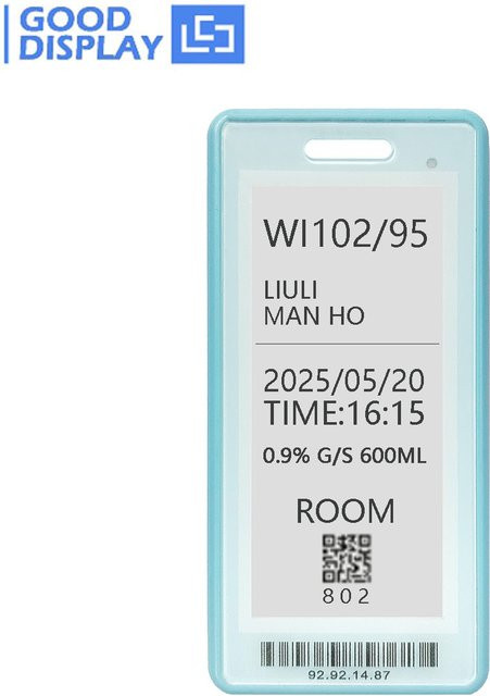 GooDisplay 2,9 Zoll intelligentes E-Ink-Abzeichen mit NFC-Digital-ID-Karte, wasserdicht und anpassbar - Bild 1