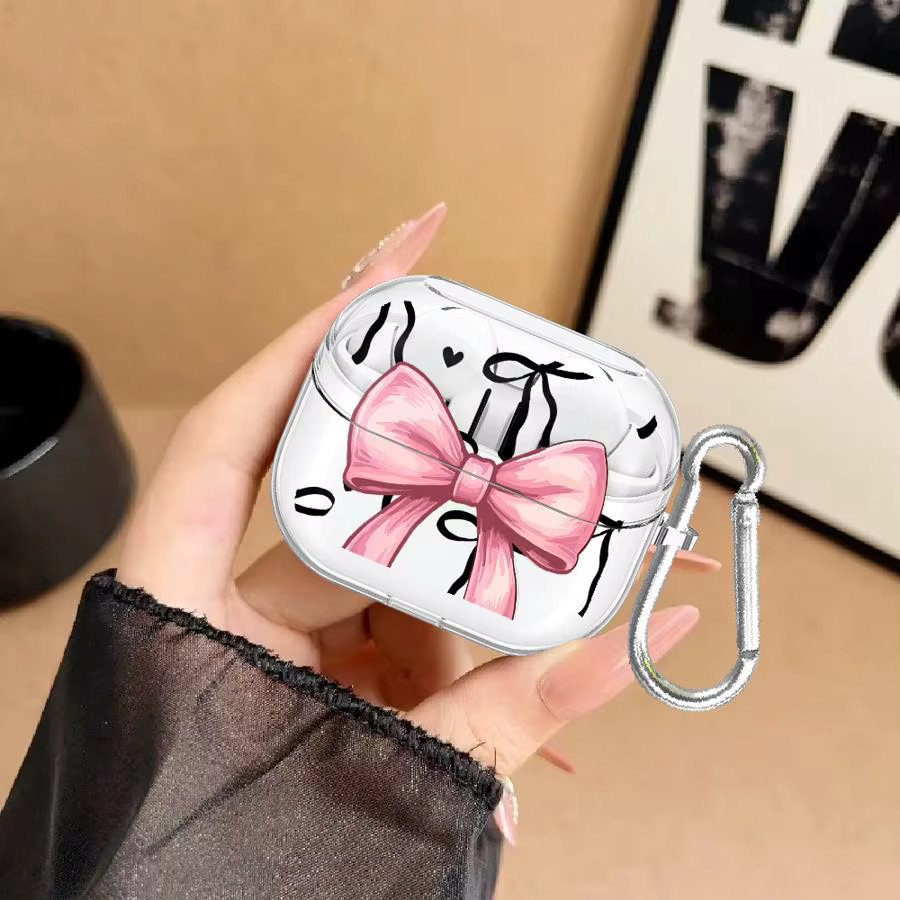 Transparente Klarsichthülle mit Schleifen-Design für Samsung Galaxy Buds 2, Live, 4 Pro, 4 Pro, 3 Pro, 3 FE - Bild 3