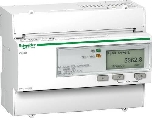Schneider Electric A9MEM3310 Digitaler E-Zähler 125 A MID-konform in Weiß - Bild 1