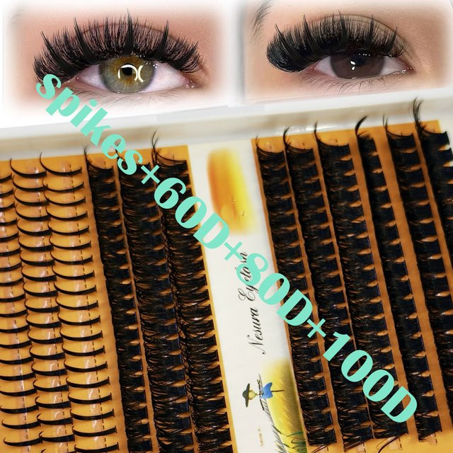 3D Wispy DIY Wimperncluster, 12-reihig, D Curl Mix, Black, Unisex - Bild 1