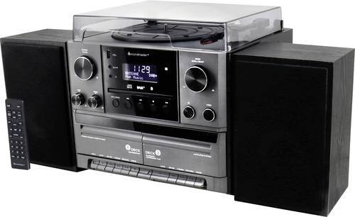 Soundmaster MCD5600SW Stereoanlage in Schwarz mit Plattenspieler, DAB+, Bluetooth, CD, Kassette und USB - Bild 1