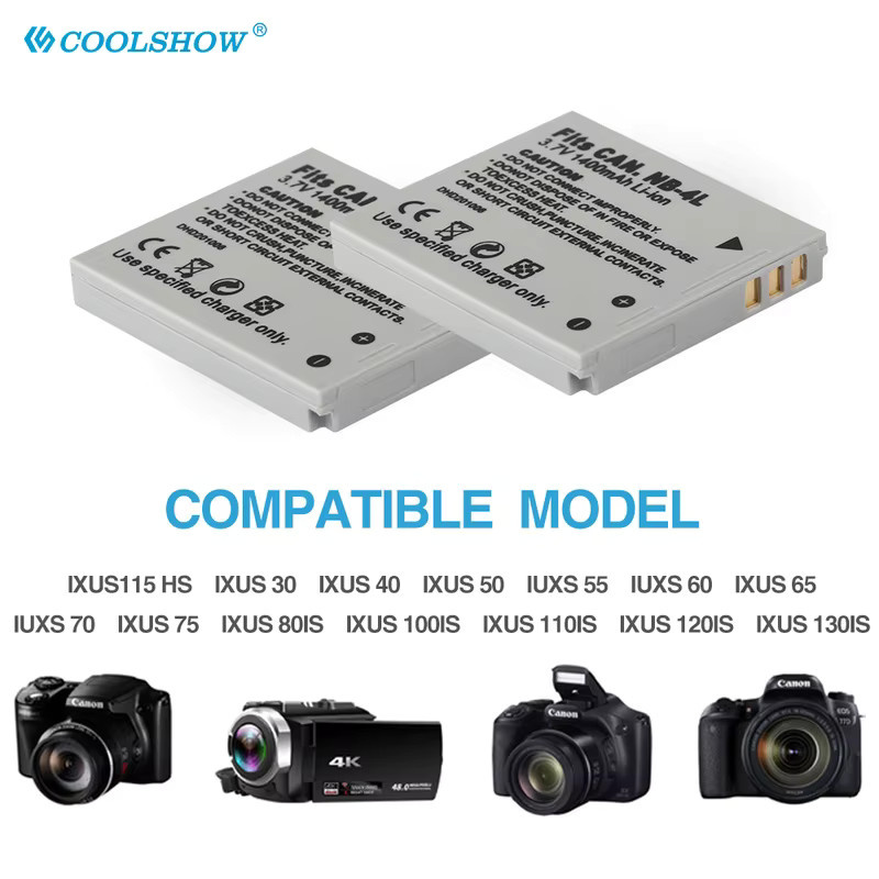 Canon NB-4L Ersatzakku mit 1400 mAh in Grau für IXUS und PowerShot Kameras - Bild 2