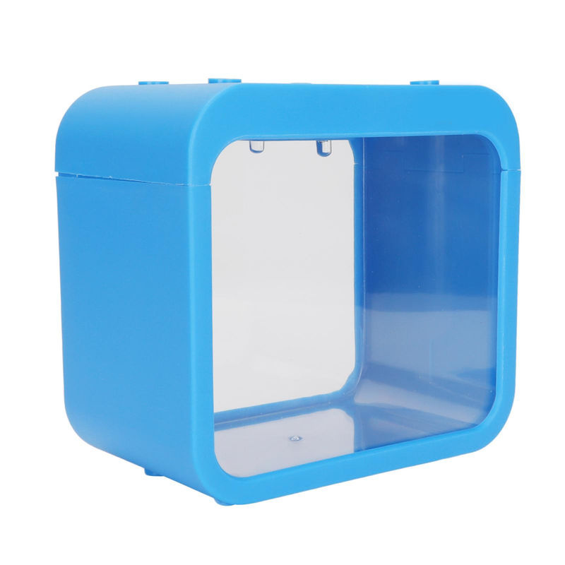 TOMTOP JMS Mini-Aquarium mit LED-Licht und Aquaponic-System, transparent und blau, Kunststoff, B/T/H: 12,5 x 8 x 6 cm - Bild 6