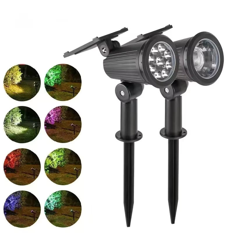 XIWANGFIRE Solarbetriebene LED Gartenlampe mit 9 LEDs, IP65 wasserdicht, verstellbar, Schwarz - Bild 7