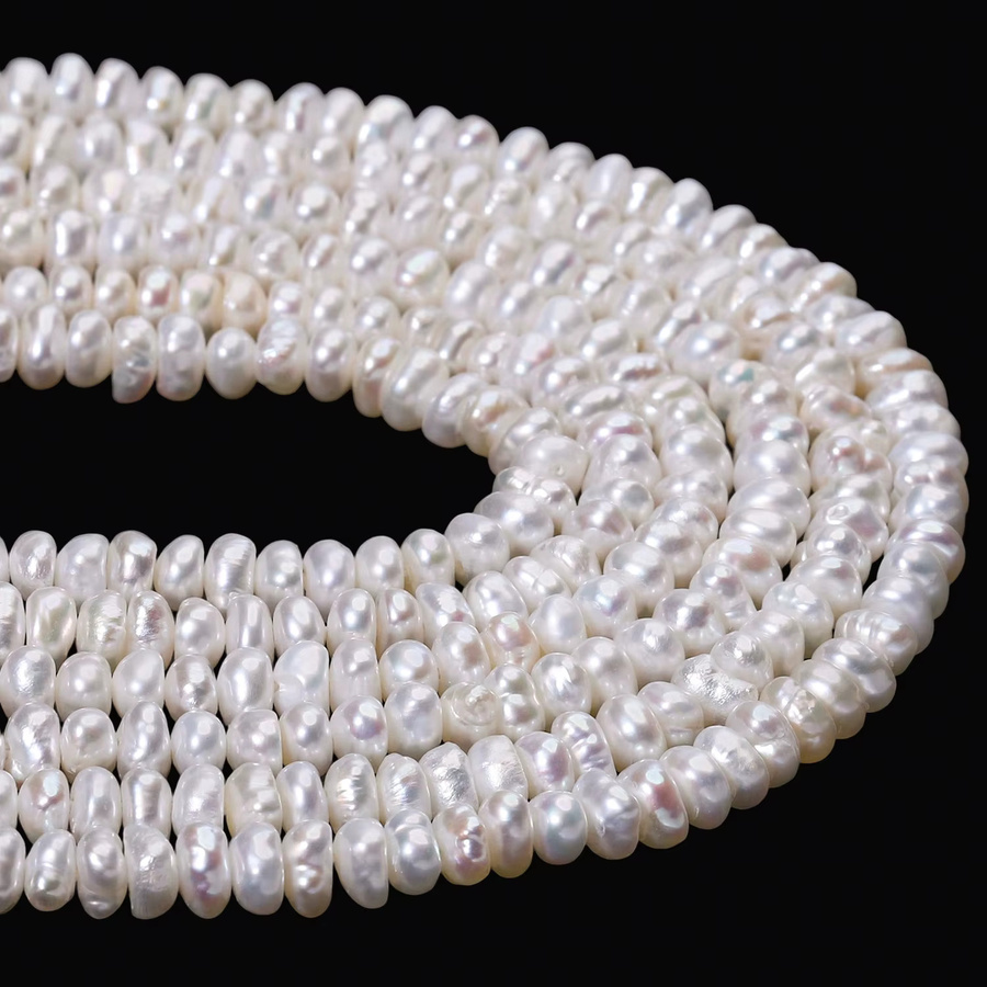 Armband, natürliche weiße Süßwasserperlen, 19,1 cm - Bild 3