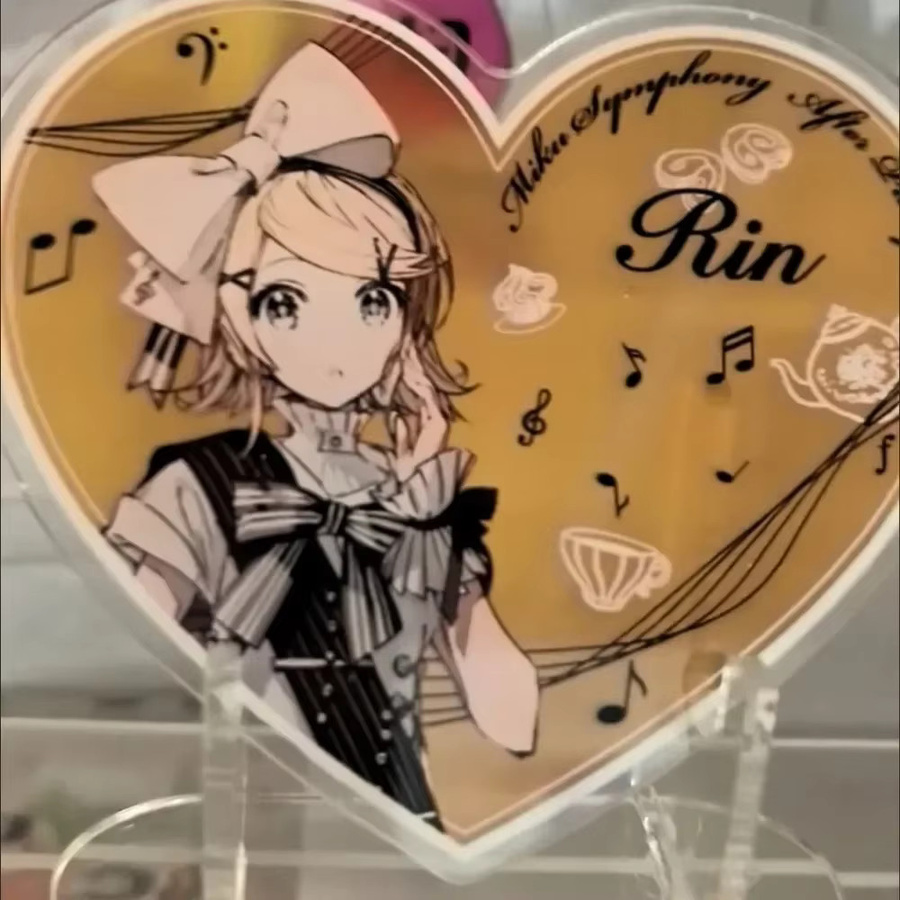 Kagamine Rin Acryl Standfigur von Bandai, multicolor, herzförmiges Desktop-Ornament - Bild 3