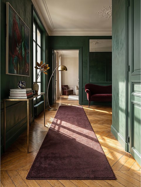 Hochflor Läufer ALDAN Kadima Design in Bordeauxrot, Breite: 80 cm, Länge: 300 cm - Bild 1