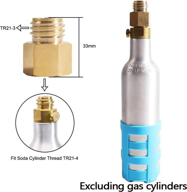 Soda CO2 Gas Konverter Adapter von zimakyfa für Sodastream Tr21-4 Innengewinde auf Quooker Cube Tank Tr21-3 Außengewinde aus Kupfer - Bild 1