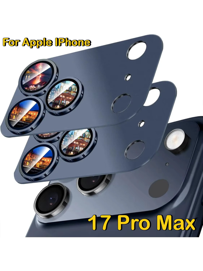 Kameraobjektivschutz aus gehärtetem Glas für Apple iPhone 17 Pro und iPhone 17 Pro Max, 9H 3D-Metall-HD-Schutz, kratzfest, transparent, silber, schwarz - Bild 4
