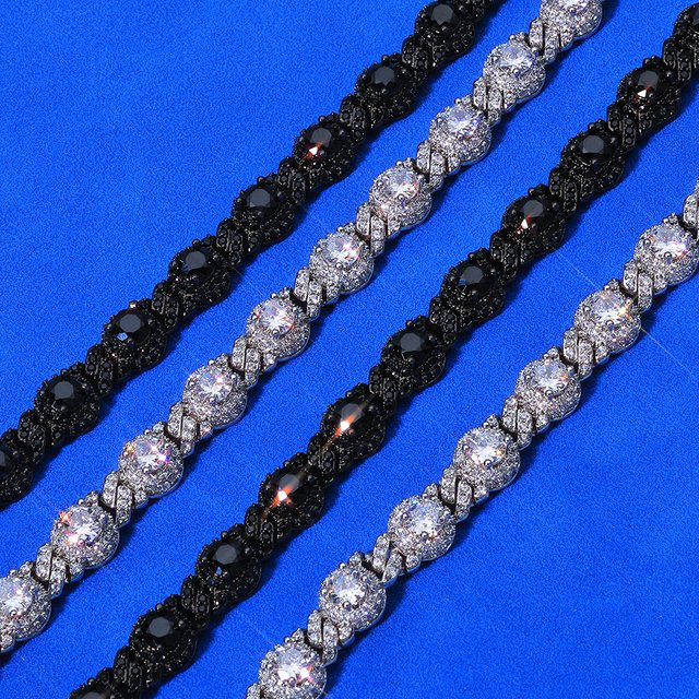 ESKEEM Halskette, schwarze Beschichtung, Diamant, Zirkonia, Damen - Bild 1