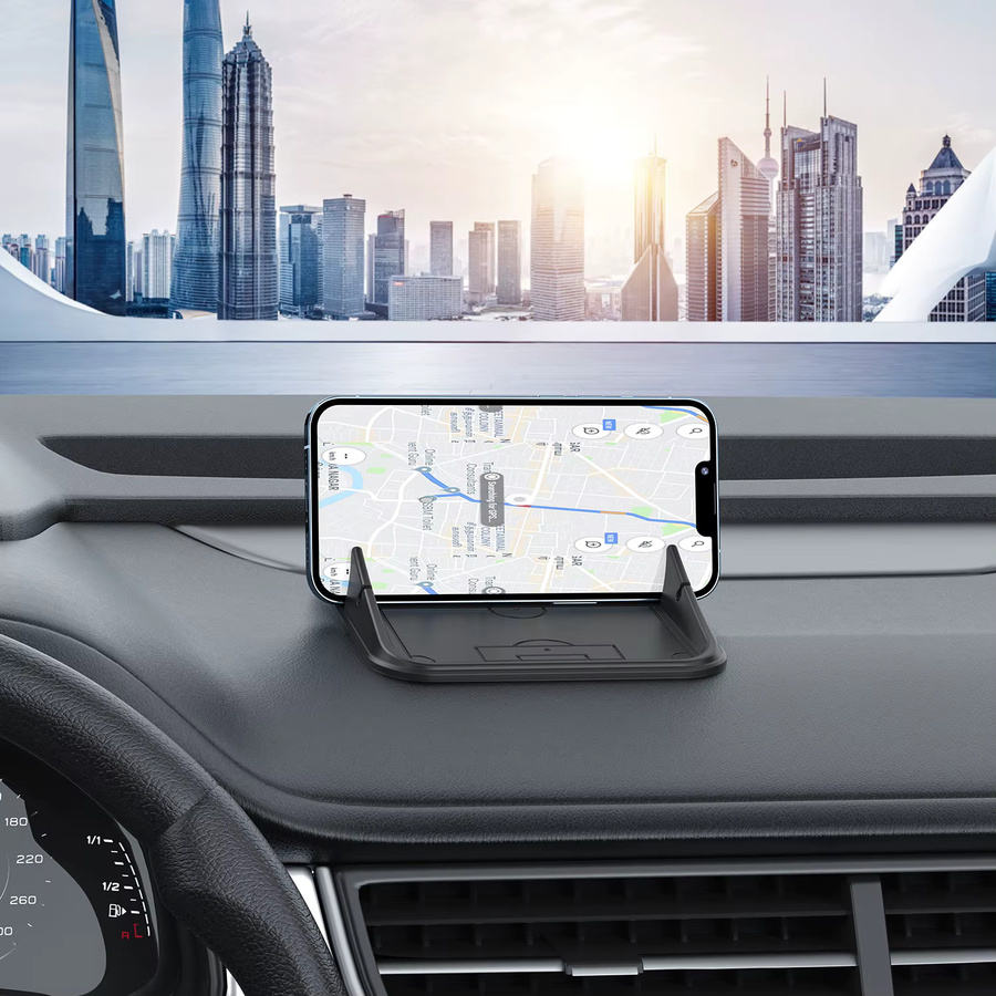 Rutschfester Silikon-Handyhalter für das Auto in Schwarz als universelle Armaturenbrett- und Fußmattenhalterung - Bild 6