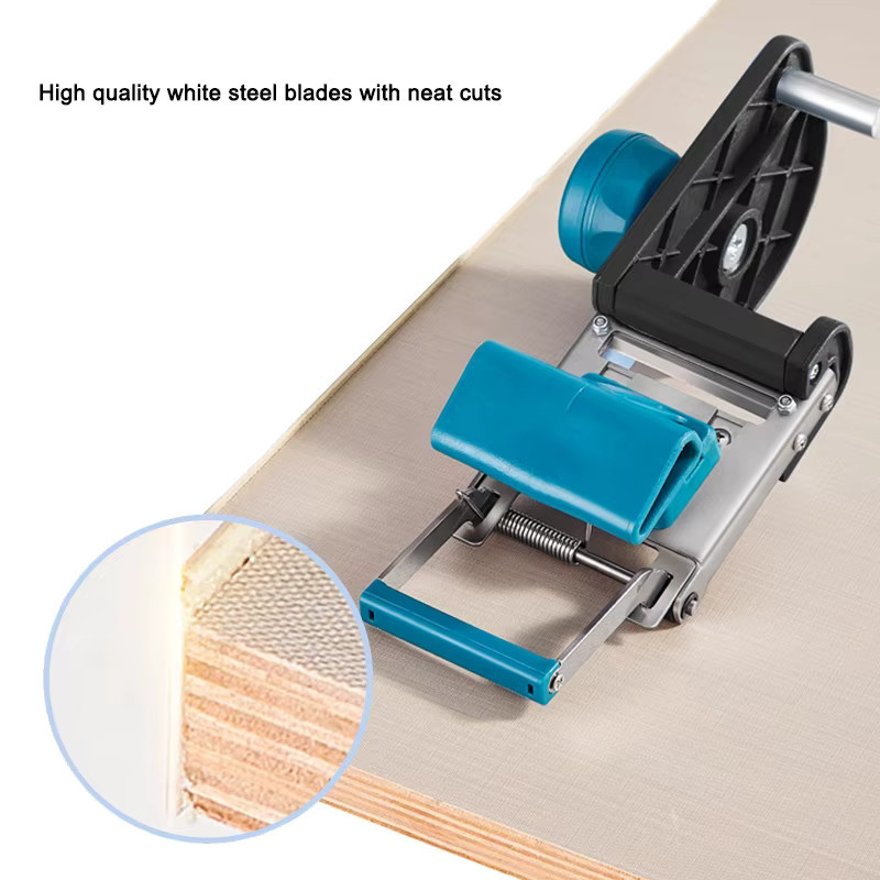 YOMO Kantenbandfräser für Holzbearbeitung in Blau mit Dual-Funktion für gerade und gebogene Kanten zur PVC-Kantenbandbearbeitung - Bild 4