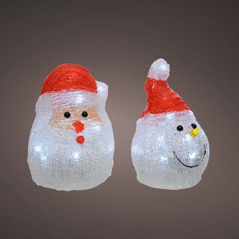 Kaemingk Weihnachtsmann LED-Figur aus Kunststoff, mehrfarbig, stehend, Höhe: 15 cm, Breite: 10,5 cm, Tiefe: 10,5 cm - Bild 1