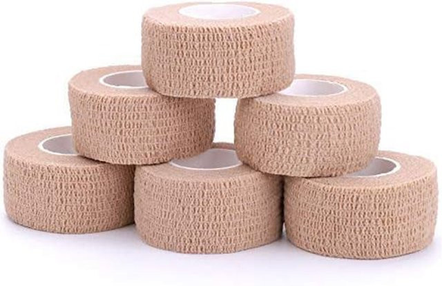 Selbstklebende kohäsive Bandage aus Vlies, dehnbar, Beige - Bild 1