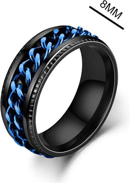 Angstring Fidget Spinner Ring, Edelstahl, Schwarz, Unisex - Bild 1