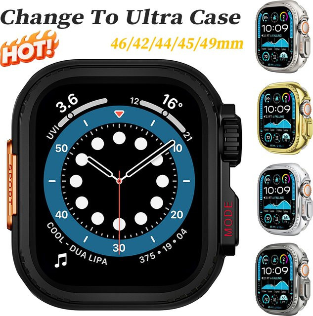 CHIICSMART Metall-Bumper-Hülle für Apple Watch, Edelstahl, Silber, Unisex - Bild 1