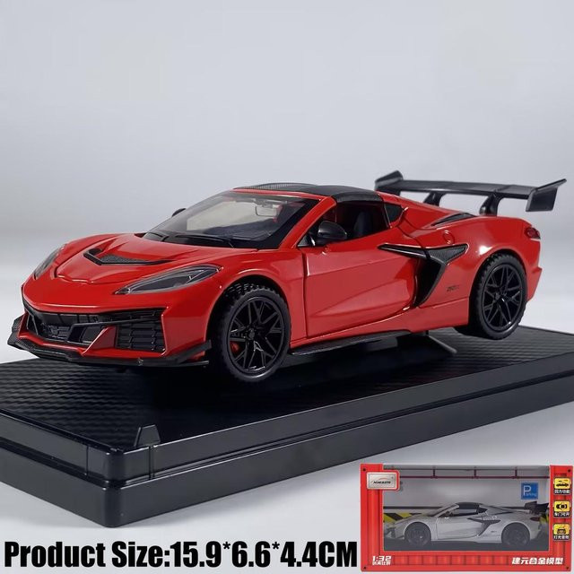 Linyi toy car Chevrolet Corvette C8 Zr1X Track Enhanced Version, Modellauto, 1:32, Metall, ab 14 Jahren - Bild 1