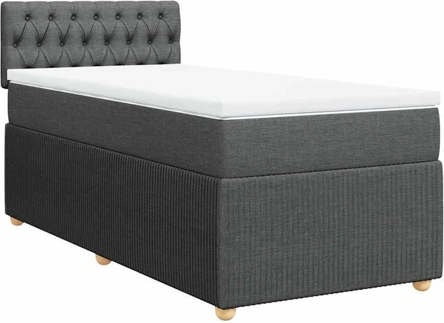 vidaXL Boxspringbett mit Matratze Hybrid-Design Dunkelgrau B: 90 cm, T: 200 cm - Bild 1