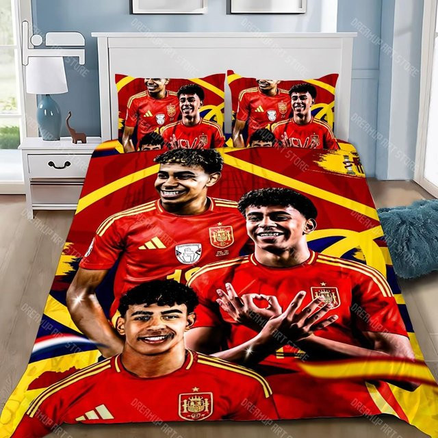 Bettwäscheset Fußballstars von Lodestar mit Bettbezug und Kissenbezug in Rot, Material Mikrofaser, B/H: 140 x 210 cm - Bild 1