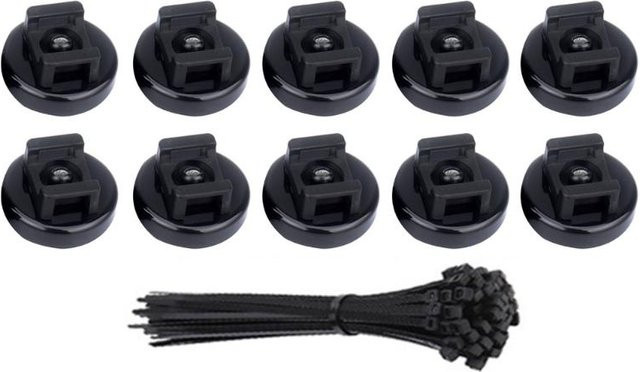 20 Stück Wiederverwendbare Magnetische Kabelclips in Schwarz zur Kabelorganisation auf Metalloberflächen - Bild 1