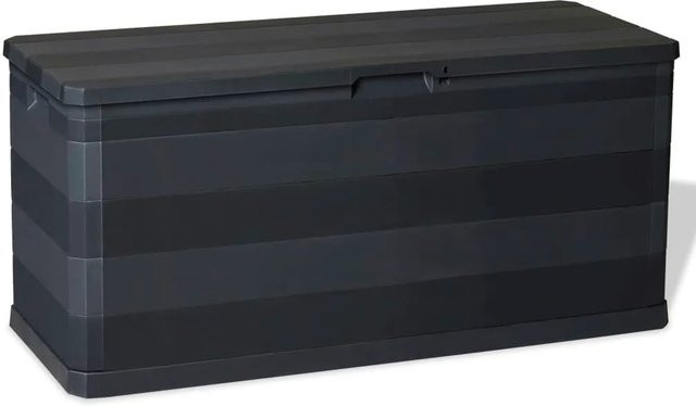 vidaXL Gartenbox aus Kunststoff in Schwarz, B/T/H: 117 x 45 x 56 cm - Bild 1