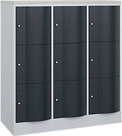 C+P Schließfachschrank Resisto mit 3 Abteilen und 9 Fächern, Lichtgrau/Anthrazitgrau, B/T/H: 114,8 x 54,0 x 125,5 cm - Bild 1