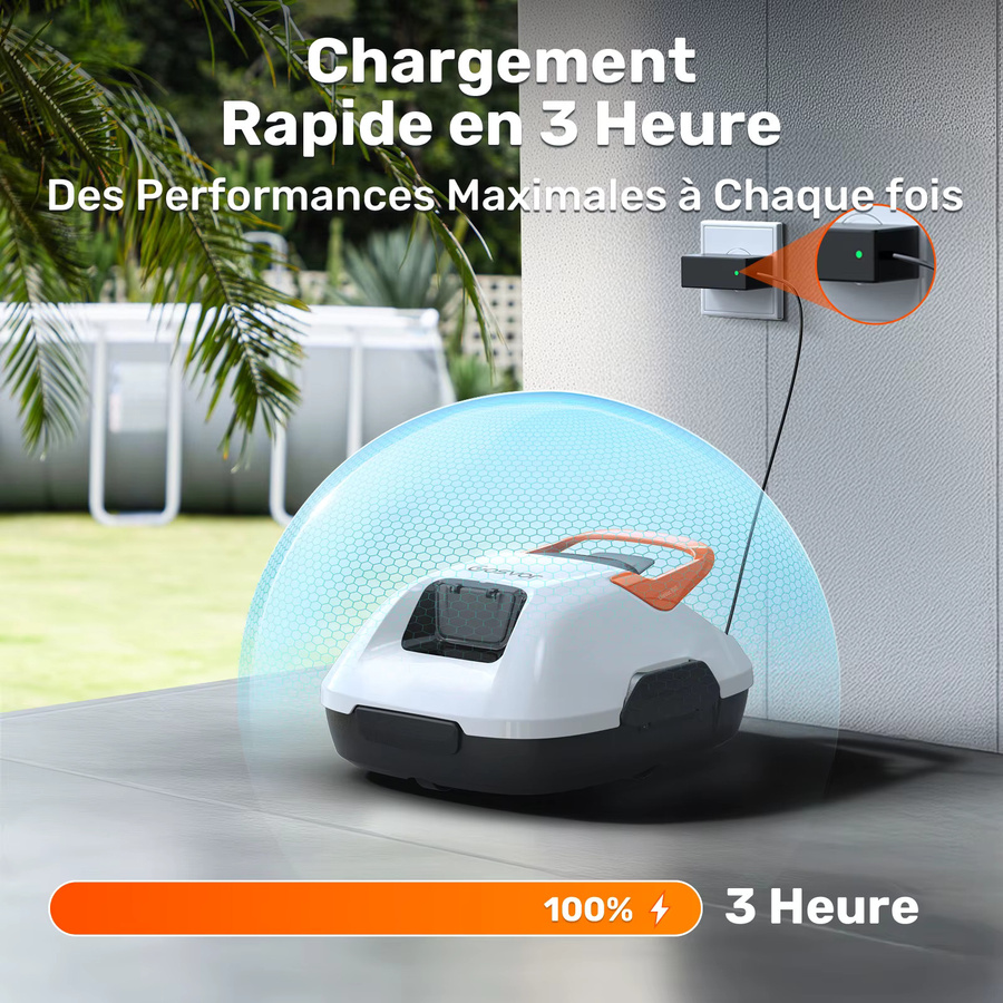 GOSVOR Kabelloser Roboter-Poolreiniger für Aufstellpools in Weiß mit Akkubetrieb und automatischer Rückkehrfunktion - Bild 5