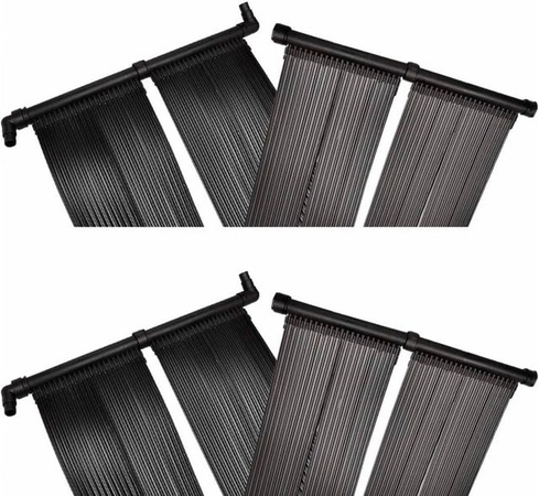 vidaXL Solar-Panel Set für Poolheizung, 4 Stück, Schwarz, B/H: 80 x 620 cm