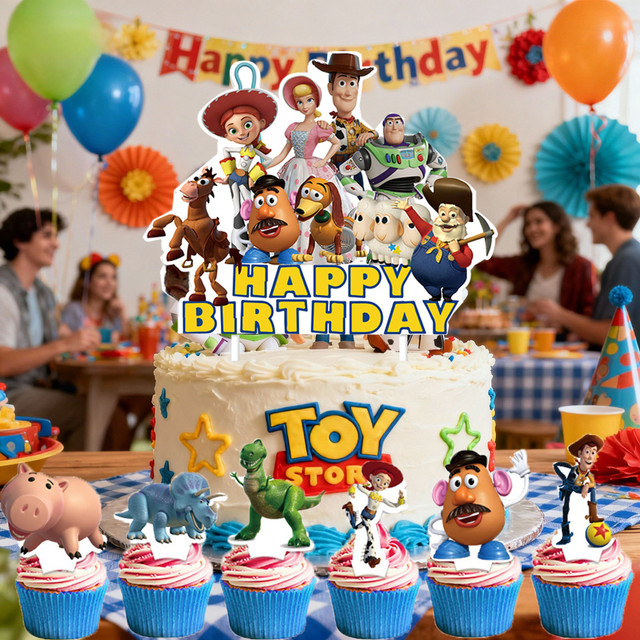 Bandai Toy Story Party-Zubehör, Blaue Kuchendekoration, Tortendeko - Bild 1