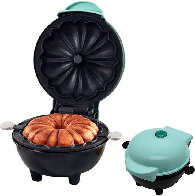 Tooarts Mini-Donut-Maker mit Blumenmotiv in Blau, elektrisch und antihaftbeschichtet - Bild 1