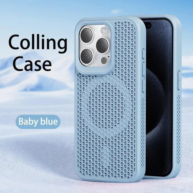Yiran MagSafe Magnetische Handyhülle für iPhone mit Kühlung und Wärmeableitung, Blau, 6.1 Zoll - Bild 1