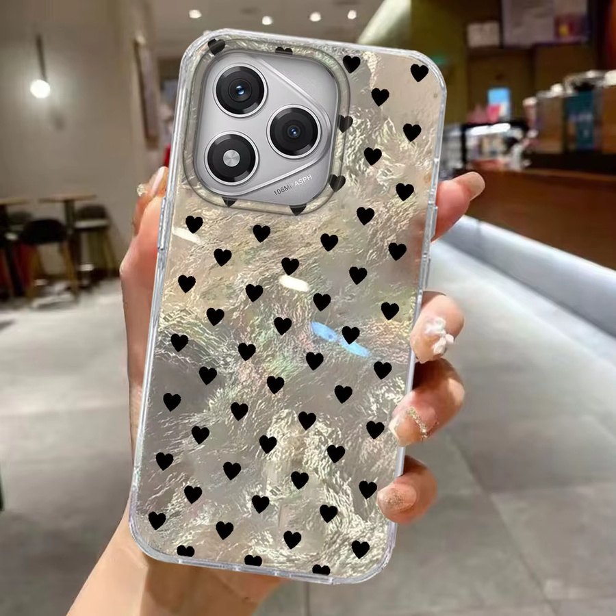 Bunte Liebesherz Telefonhülle für Honor in Schwarz - Bild 2