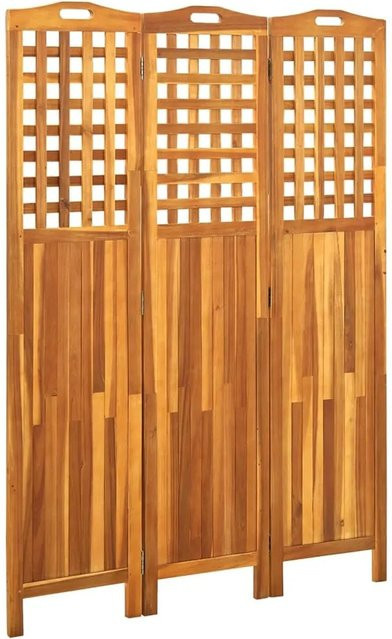 vidaXL 3-teiliger Raumteiler aus Akazie Massivholz in Braun, B/T/H: 121 x 2 x 170 cm - Bild 1