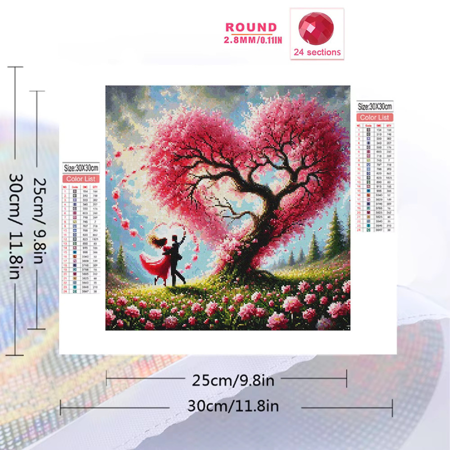 Evershine DIY Diamant Malerei Baum Herz Landschaft Mosaik Set mit Acryl Steinen in Multicolor - Bild 2