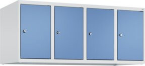 C+P Aufsatzschrank 7035/5023 mit 4 Abteilen und Zylinderschloss, B/H/T: 50 x 120 x 50 cm, Lichtgrau und Fernblau - Bild 1